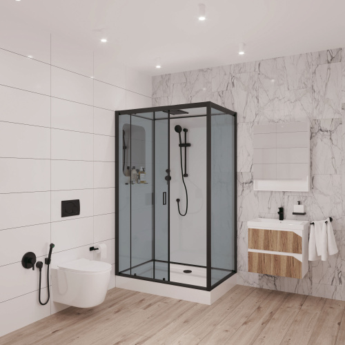 Душевая кабина Niagara Premium 69120134QRBLACK 120х80 прямоугольная с крышей ориентация правая - фото 2